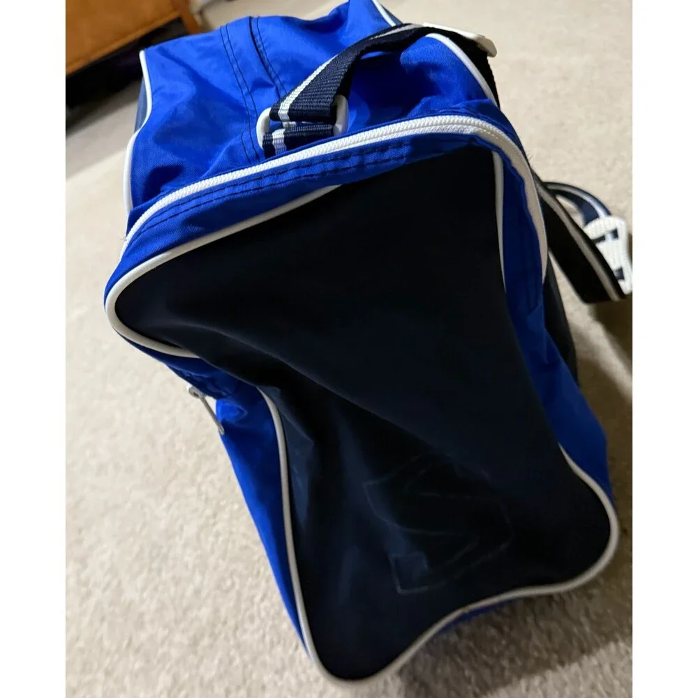 Vintage 90s Salomon Ski Boot Duffle Bag Blue White Streetwear Travel Rare
